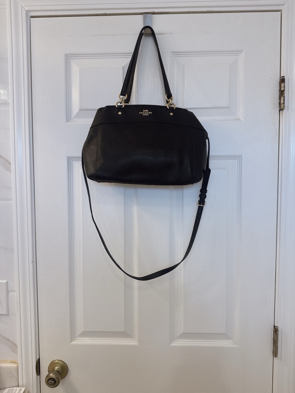 Coach Brooke Carryall Black Leather 2way Shoulder/Crossbody Bag F25397